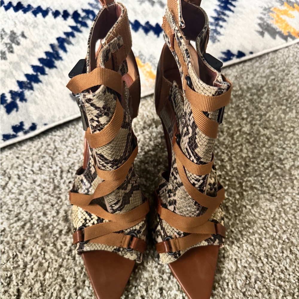 Cape Robbin Snakeskin and Brown Heels